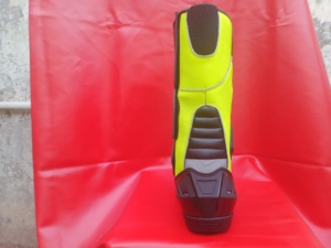 Bottes de moto pour hommes en cuir robuste avec protections rigides apparentes, bottes de sport en cuir imperméables - Product Image 4