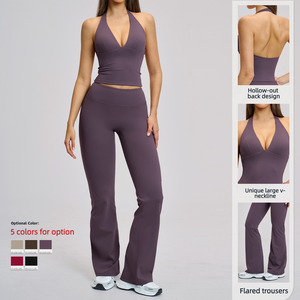 Conjunto Deportivo de Dos Piezas para Mujer, de Alta Calidad y Ecológico, con Estampado Digital a Cuadros, Transpirable, Cintura Elástica, Tallas Grandes - Product Image 6