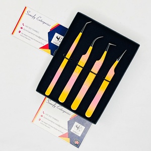 Pinces à épiler professionnelles en acier inoxydable à marque privée, anti-magnétiques, à pointe arrondie, lisses, précises, durables, de haute qualité, 10 mm - Product Image 5