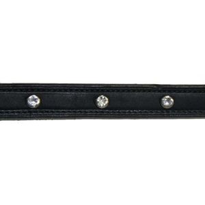 Genuine Leather <b>Padded</b> Designer Dog Leash with Diamond Crystals Luxury Durable Soft Handle Pet Lead for <b>Walking</b> and Training - Product Image 2