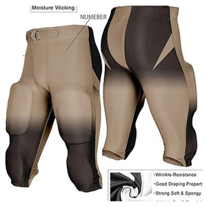 Pantalon de football américain personnalisé, marque privée, OEM, uniforme de football américain personnalisable, pantalon uni teint, séchage rapide, longueur genou - Product Image 2