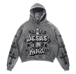 Sudaderas con capucha de algodón 100% para hombre de lavado ácido de peso pesado al por mayor sudaderas de invierno con hombros caídos estilo Streetwear logotipo personalizado liso - Product Image 6