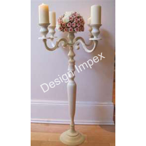 <b>White</b> Coated Candelabra Parties Event Table Decoration <b>Candle</b> Holder Cast Aluminium Elegant <b>Candle</b> Stand for Table Display - Product Image 1