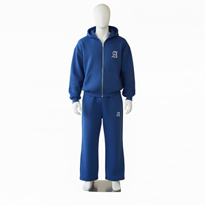Survêtement décontracté à capuche pour homme, en molleton 100 % coton épais, coupe oversize, avec cordon de serrage, 500 GSM - Product Image 4