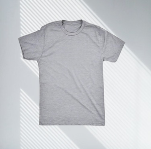 Camiseta de Manga Corta para Hombre, Cuello Redondo, Color Gris, 100% Algodón Jersey, Corte Regular, Diseño Liso - Product Image 3