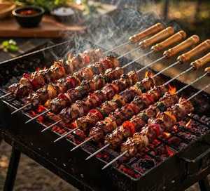 Barbecue au charbon de bois portable avec support pour grillades et barbecues en plein air - Product Image 1