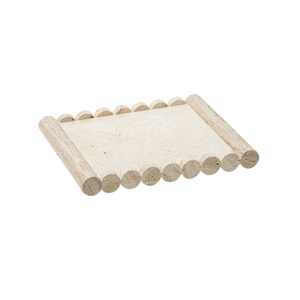 Bandeja Decorativa Nórdica Rectangular de Travertino Beige Natural para Joyería, Cocina, Baño, Servir Frutas - Product Image 1