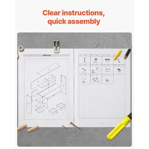 Organizzatore da Scrivania in Legno a 3 Ripiani 37\" X 10\" X 31.1\" - Scaffale Portaoggetti Elegante per Ufficio - Product Image 5