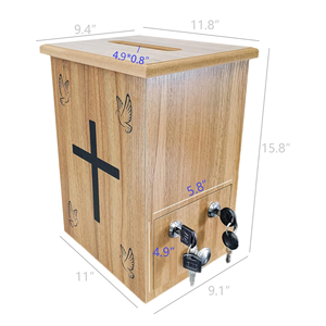 Cajas de donaciones de madera con cruz y palomas, caja de recogida de donaciones ideal para iglesias, capillas, catedrales de Vietnam - Product Image 2