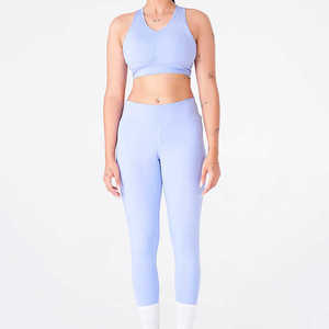 Vente directe usine – Ensemble de yoga 2 pièces pour femme, taille haute, respirant, séchage rapide, écologique, pour entraînement et fitness - Product Image 3