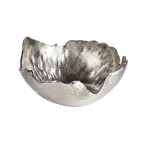 Objeto decorativo hecho a mano para mesa, frutero de metal, tazón de aluminio brillante y pulido, tazones decorativos para ensalada para fiestas - Product Image 1