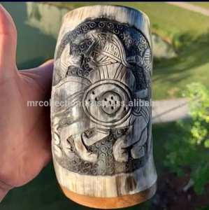 Tazas de cuerno naturalmente elegantes con tapa a prueba de fugas, aislamiento al vacío, taza para café - Product Image 4