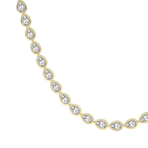 10k/14k <b>Gold</b> Women's Trendy Pear Cut Lab Grown Diamond <b>Tennis</b> <b>Necklace</b>-Elevate Infinity Design Reasonable Price Wedding - Product Image 3