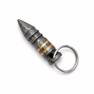 Custom Handmade Damascus Steel Keychain With Copper Inlay Durable Classic Style - Product Image 3