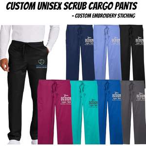 Pantalon Cargo Unisexe 2025 WW3150 Workflex Scrub Vêtements de travail multicolores avec logo brodé personnalisé et textes personnalisés - Product Image 4