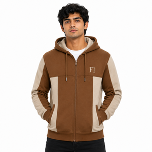 Sweat-shirts d'hiver pour hommes de haute qualité, entièrement zippés, avec empiècements contrastants, en molleton de coton épais, style streetwear décontracté, OEM - Product Image 1