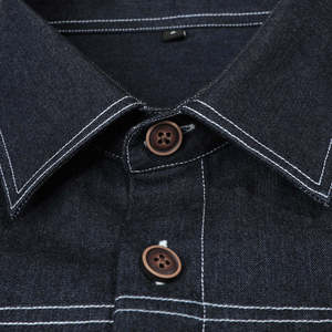 Camisa de Mezclilla Casual para Hombre, Estilo Urbano, 100% Algodón, Ligera, Transpirable, Protección UV, Protección Solar para Invierno - Product Image 6