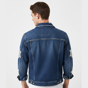 Veste en jean tendance pour femmes et hommes avec motif étoile – Veste en jean décontractée coupe slim pour le streetwear printemps-automne - Product Image 2