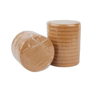 Taza de cerámica moderna con borde dorado y juego de posavasos de corcho, tapetes redondos antideslizantes para decoración de mesa - Product Image 4