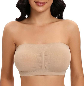 Bralette Bandeau sin Costuras para Mujer, Top Tubo Elástico Acolchado con Efecto Push-up, Transpirable, para Verano, con Logotipo en la Copa - Product Image 2