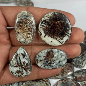 Anillo de Cabujón de Astrophyllita Natural, Piedras Preciosas Mixtas Ovaladas, Redondas, en Forma de Pera y Cuadradas, en Plata de Ley 925 - Product Image 6