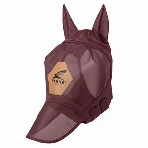 Masque anti-mouches pour chevaux au design optimal, protection UV, confortable, avec oreilles, respirant, élastique, avec couvre-yeux en maille - Product Image 4