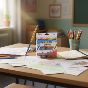 Matite colorate triangolari bicolore Carioca, 24 colori, a doppia punta, per arte e disegno - Product Image 3