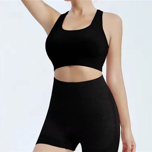 Ensemble de yoga pour femme : Shorts de sport, brassières de sport, hauts d'entraînement, vêtements de yoga, leggings de fitness, ensemble de gym, ensemble de yoga sans couture - Product Image 6