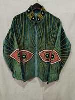 Blouson Bomber en Velours Silkgram Suzani, Col Montant, Manches Longues, Coupe-Vent, Respirant, 100% Coton, Automne, Femme