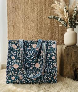 Quilted Thermal Cotton Tote Bag Solid Zipper Open Shoulder <b>Handbag</b> Washable Vintage Lady Fashion Beach Shopping Travel <b>Chains</b> - Product Image 4