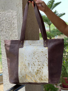 Bolso de mano de piel auténtica metálico con pelo OEM 2024 personalizado del fabricante al por mayor, bolsos de hombro de gran capacidad a la moda para mujer - Product Image 4