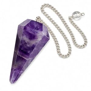 Péndulo de Cristal de Amatista Premium, Herramienta de Radiestesia de Cuarzo Púrpura para Meditación, Regalos Espirituales y Venta al por Mayor - Product Image 1