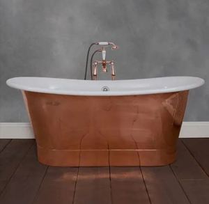 Bañera Ovalada Independiente de Cobre, Bañera Metálica para Adultos, Diseño de Lujo para Baño - Product Image 6