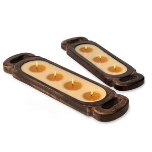 Support de bougie rond en bois naturel fait main, porte-bougie décoratif vintage pour la décoration de la maison, table à manger, étagère de cheminée - Product Image 1