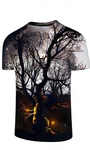 T-shirt unisexe en coton avec imprimé graphique de dessin animé d'Halloween, coupe décontractée, col rond, manches courtes, streetwear de fête - Product Image 2