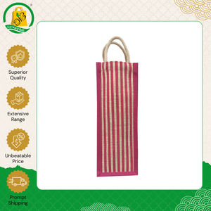 Fabricant indien vendant des sacs à vin en jute personnalisés avec impression rayée de bonne qualité pour usage professionnel à bas prix - Product Image 3