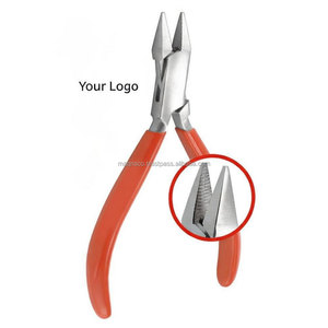 Serrated Flat Nose Pliers Heavy Duty Orange Handle Precision Grip Tool For Jewelry Making, <b>Wire</b> Bending, <b>Crafts</b> & Repair - Product Image 4