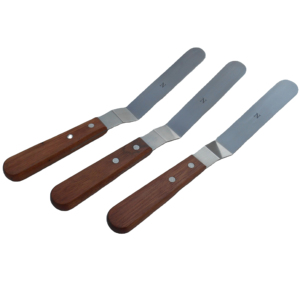 Spatule en acier inoxydable Altomme Instruments avec manche en bois, outil professionnel monobloc pour la présentation des plats - Product Image 4