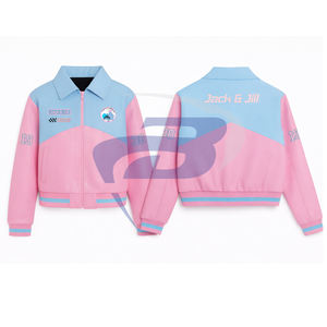 Chaqueta de Carreras de la Hermandad Jack And Jill Of America con Cierre de Cremallera, Chaqueta de Carreras Personalizada con Patrón de Llamas de Algodón de Alta Calidad - Product Image 1