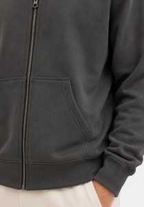 Sudadera con capucha de invierno para hombre, 100% algodón, de punto liso, con cremallera, bolsillos canguro, puños acanalados, transpirable, acabado premium, estilo urbano moderno - Product Image 2