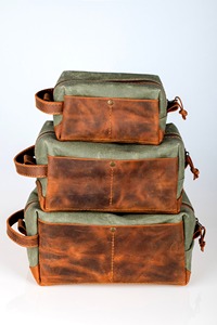 Custom Vintage Canvas Zipper Closure for Bag for Men-Waterproof Durable Large Capacity Travel Cosmetic <b>Case</b> LCTB-0001B - Product Image 5