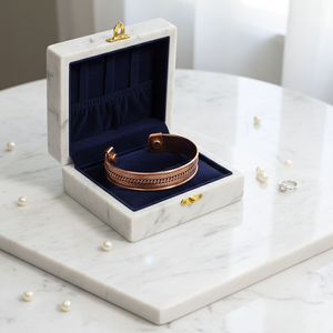 Brazalete de terapia magnética de cobre puro hecho a mano – Diseño trenzado vintage para alivio del dolor de artritis y bienestar - Product Image 4