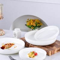 Assiettes à soupe profondes en porcelaine fine, durables, élégantes, translucides, blanc pur, anti-fuite, compatibles micro-ondes, design minimaliste