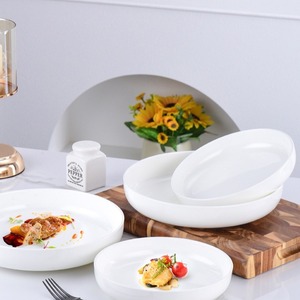 Assiettes à soupe profondes en porcelaine fine, durables, élégantes, translucides, blanc pur, texture sous-glaçure lisse et brillante, sans BPA, pour usage quotidien - Product Image 5