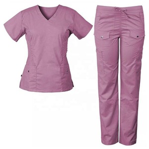 New Premium Quality Hospital <b>Nursing</b> <b>Scrub</b> Cotton/Polyester Short Sleeve Top Pant Regular Fit V-Neck <b>Nursing</b> <b>Scrub</b> - Product Image 1