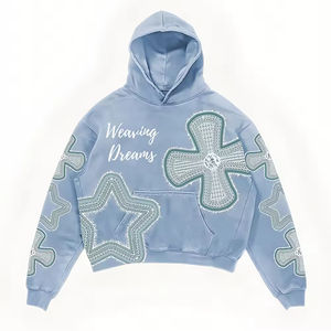 Sudadera con Capucha Personalizada 100% Algodón, Estilo Vintage, Oversize, con Estampado Digital de Esqueleto, Lavado Ácido, para Hombre - Product Image 4