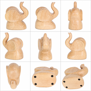Handcrafted Wooden <b>Elephant</b> Table <b>Decor</b> - Hand Carved Mango Wood Animal Statues for Home Living Room Hotel Decoration Wholesale - Product Image 5