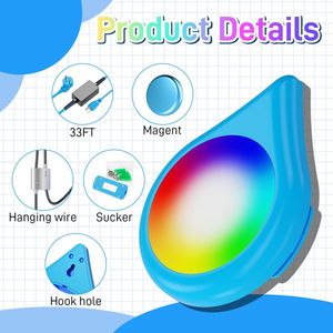 Projecteurs LED intelligents 20W pour piscine, étanches IP68, contrôle par application, lampe magnétique à changement de couleur avec cordon de 8 m pour piscines hors sol - Product Image 6