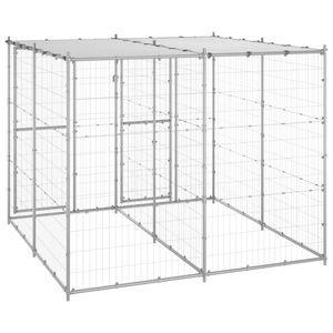 Abri pour chien, auvent, gazebo et pergola durables en acier galvanisé argenté de 52,0 pieds carrés - Product Image 4