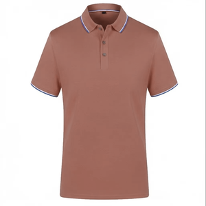 Polos casuales para hombre, de tela atlética de algodón, diseño personalizado, manga corta. - Product Image 4